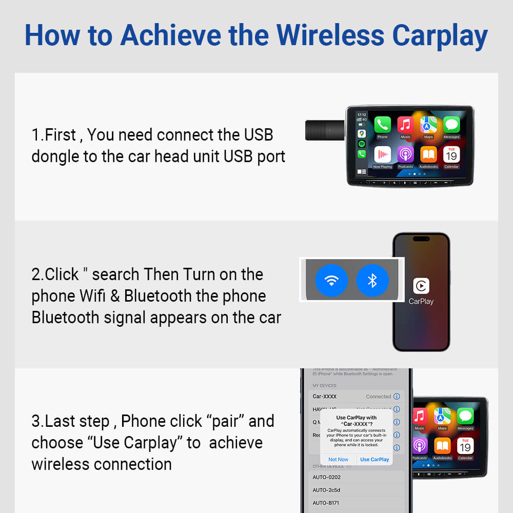 Mini Plug-Play Wireless CarPlay & Android Auto Adapter