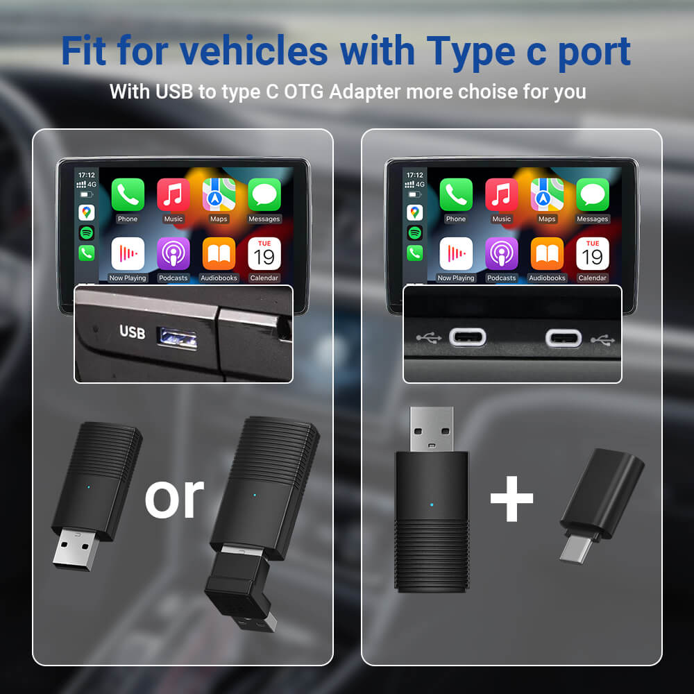 Mini Plug-Play Wireless CarPlay & Android Auto Adapter